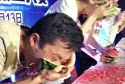 吃瓜比赛洗脸原版,一场别开生面的趣味挑战