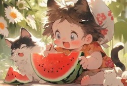 吃瓜 少女头像动漫,动漫头像中的青春风采